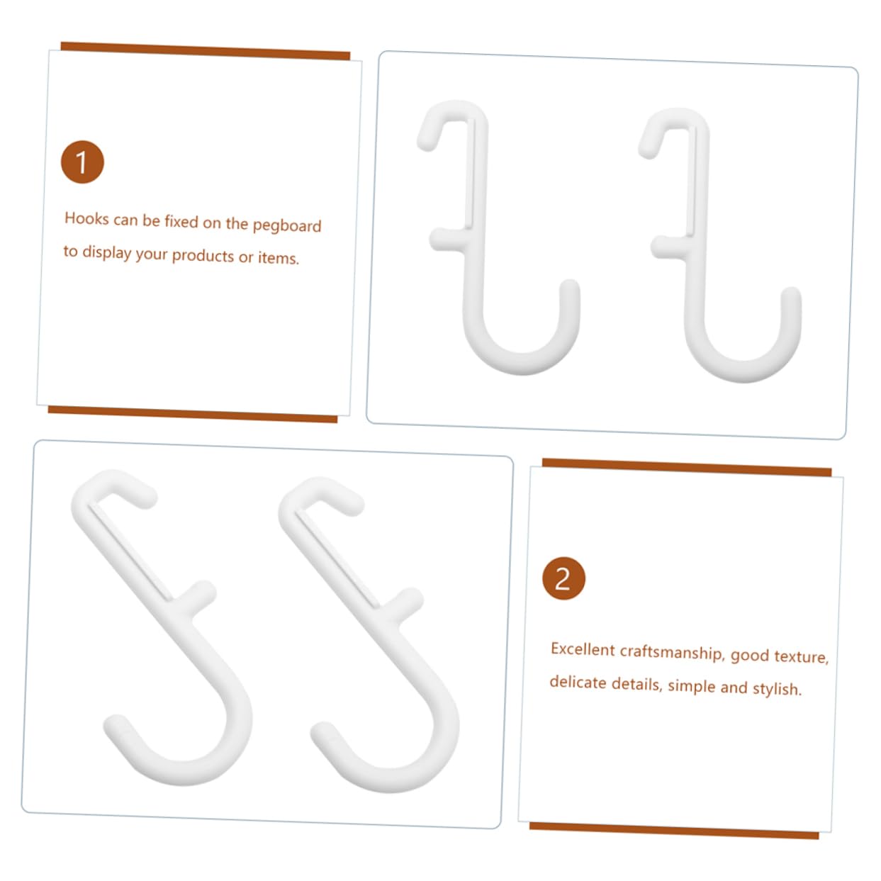 COSMEVIVI Garage Pegboard Hooks 10pcs Plastic Pegboard j Shape Hooks for Wall Display