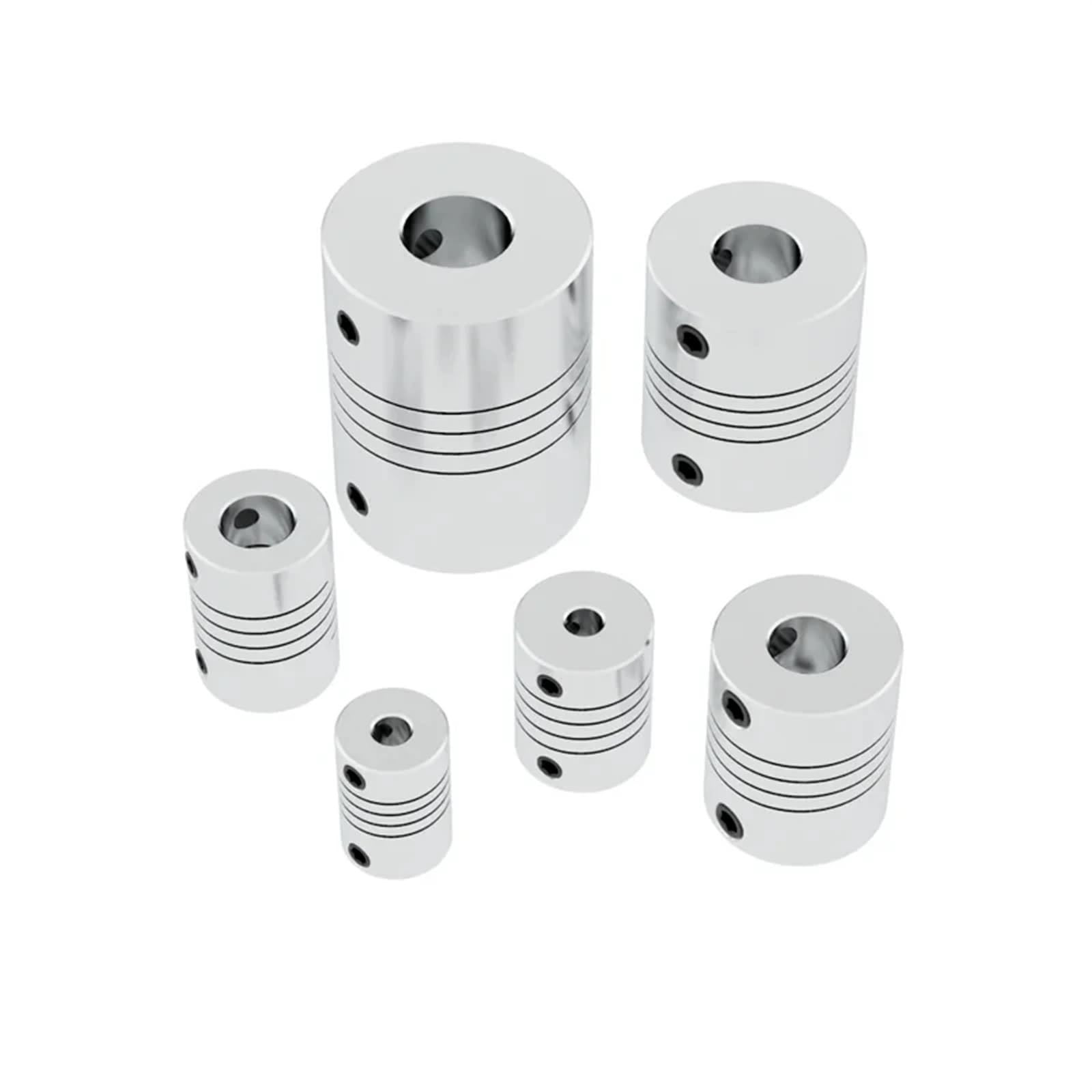 D19L25 3mm 4mm 5mm 6mm 6,35mm 8mm Acoplamiento Flexible de eje Z de aluminio for acoplador de Motor paso a paso acoplamientos de eje impresora 3D 1 Uds(6.35x6.35)