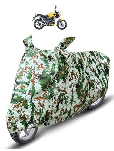 Image of Auto Hub Waterproof Bike Cover Compatible with TVS Raider Dustproof, UV Protection Two Wheeler Bike Raider Cover - Forest