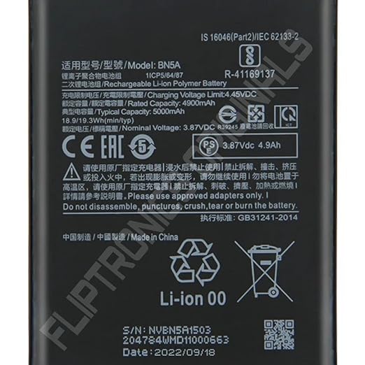 Image of BN5A Battery for Redmi Note 10 5G / Poco M3 Pro 5G Battery with 1 Year Warranty** (DD178)