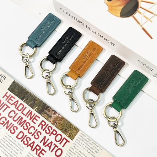 Image of Dad Keychain - Remember I Love You Dad, Leather Keychain for Father from Daughter or Son
