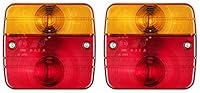 AUTOLIGHT 24 2 x Rückleuchten Heckleuchten inkl. Glühbirnen 4 Funktionen für KFZ Anhänger Traktor Caravan PKW 12V E11