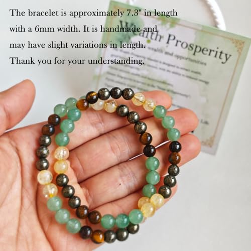 Pulsera elástica artesanal de piedras naturales miniatura 2