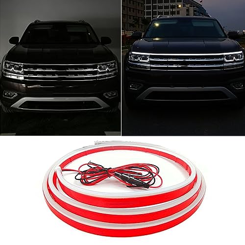 Universal Auto Tagfahrlicht Motorhaube Lichtstreifen LED Strip Flexible Waterproof Streifen Licht Dynamic Scan Start Up Kit für SUV, LKW