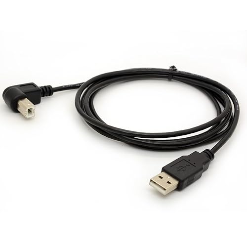 Miniatura 4 de Cables adaptadores USB a impresora de 90 grados USB 2.0 A macho a B Conversor de enchufe de ángulo descendente Cable de extensión de escáner