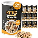 ✅ NATÜRLICH SÜSS: Die knusprige Low Carb Granola kommt komplett ohne zugesetzten Zucker aus. Als Süßungsmittel wird Erythrit verwendet, das nicht nur kalorienarm ist, sondern auch keine Wirkung auf den Blutzuckerspiegel hat.