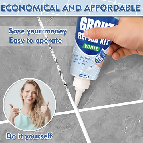 Tile Grout Repair Kit, 2 Pack Fast Drying Grout Filler for Bathroom, Kitchen, Shower, Versatile Triple Use with Grout Sealer, Replace Grout Pen for Restore and Renew Tile Joints Line(White) - Image 6
