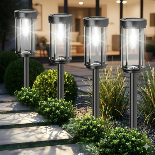 Sparkblaze 12 Pack Solar Pathway Lights Outdoor, Modern Classic Solar