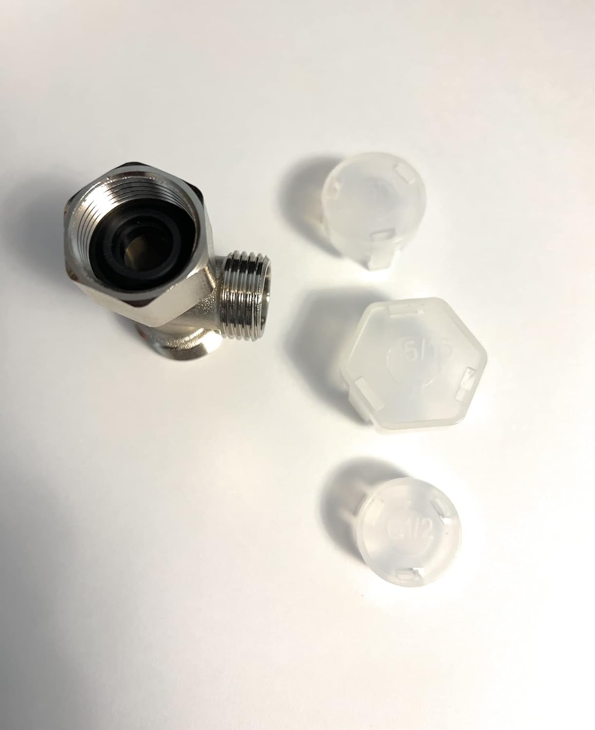 7/8 1(5/16) Bidet Brass T Adapter 1/2 inch side for Shower Head Adaptor 3 Way Tee Bidet Connector with rubber washer