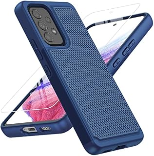 Case for Samsung Galaxy A53 5G: Dual Layer Shockproof Protection Phone Case - Military Grade Drop Protective Matte Rugged Tough Hard Back Cover (Blue)