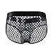JOCKMAIL Men's Sexy Underwear Briefs Mesh Breathable Comfortable Low Rise Underwear for Men (US, Alpha, X-Large, Regular, Regular, Black)