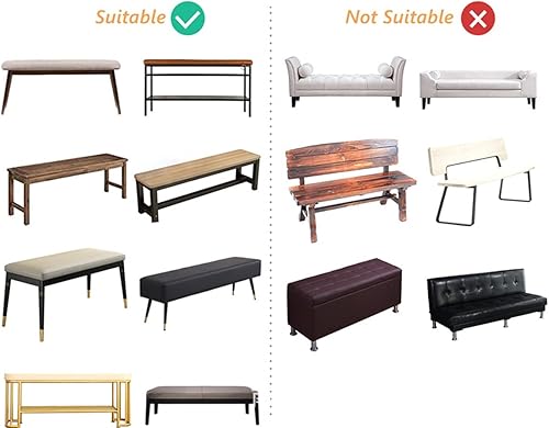 Miniatura 6 de HAPPYDOG Funda de banco de comedor con estampado de elastano elástico  Funda tapizada extraíble antipolvo, lavable, protector de asiento para sala