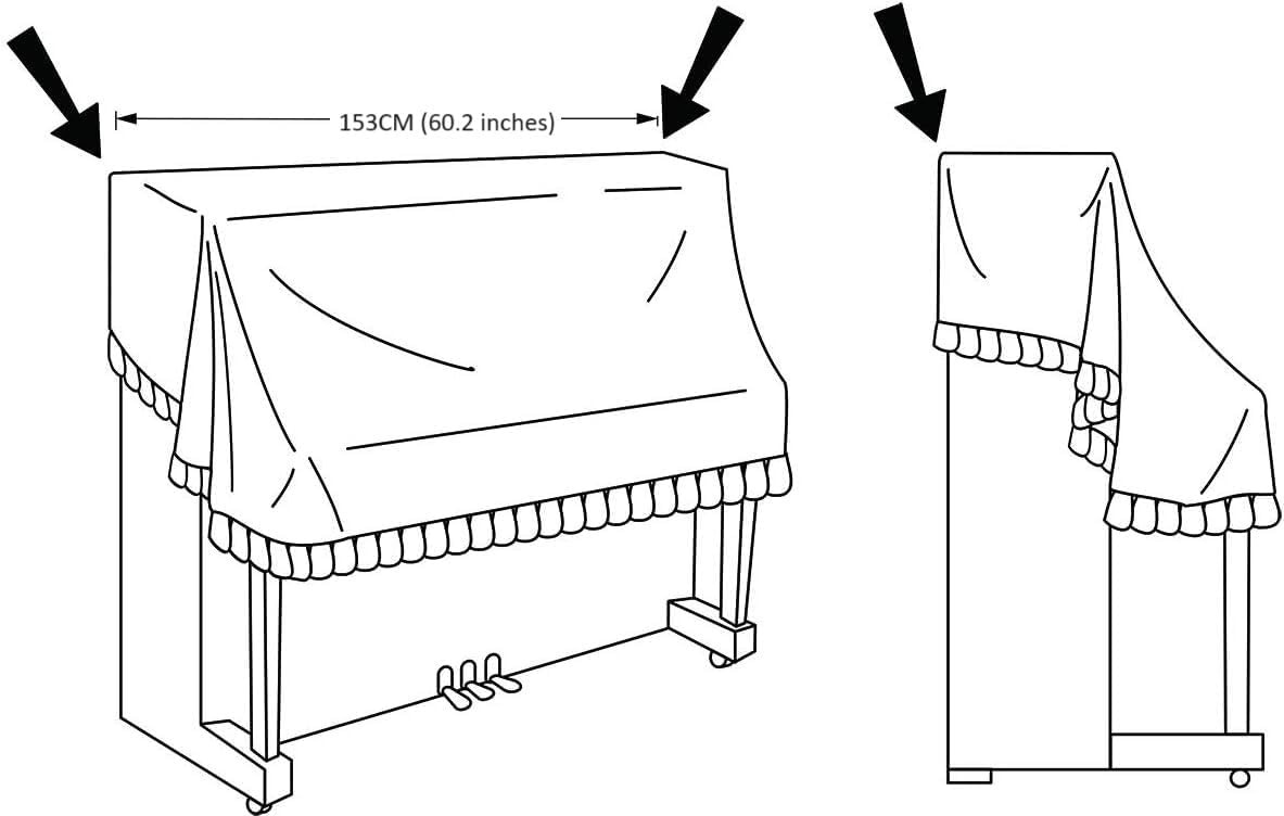 Clairevoire Piano Cover Upright - Durable Piano Covers for Upright Pianos - Easy Access Cover Against Dust and Scratches - Elegant Brown, Dust Covers Tailored Fit For Pianos Up to 60.2"