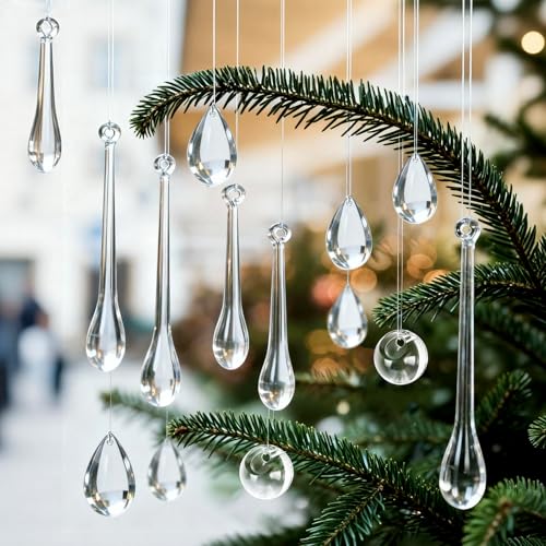 Eopvttge 52 STK weihnachtsbaumschmuck mit 1 Rolle Angelschnur (24m),...