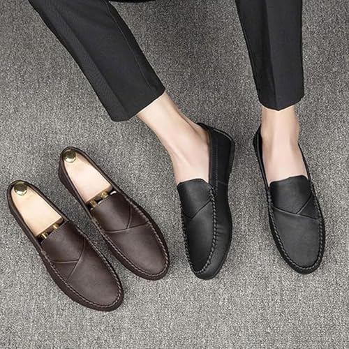 Men's Round Toe Loafers Non-Slip Comfort Flat Wedding Casual Shoes4