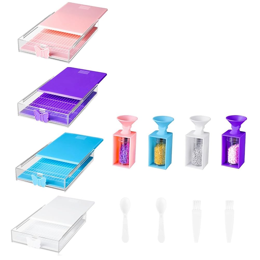 Tebbomp 12-Pack Trabricks Stackable Art Trays with Lids, Painting Art Kits for Adult for DIY Art Craft E