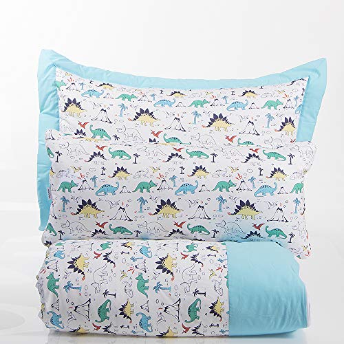 Kit Cama Solteiro 3 Peças Dinossauro dos Bês (Colchão 1.88 X 0.88), Biramar Baby, Multicor, pacote d