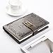 CAGIE Lock Diary Leather Locking Journal Writing Notebook Vintage Lock Planner Agenda Personal Diary Gray