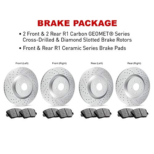 Image of R1 Concepts Front and Rear Brake Kit Fits 2013-2018 Hyundai Santa Fe
