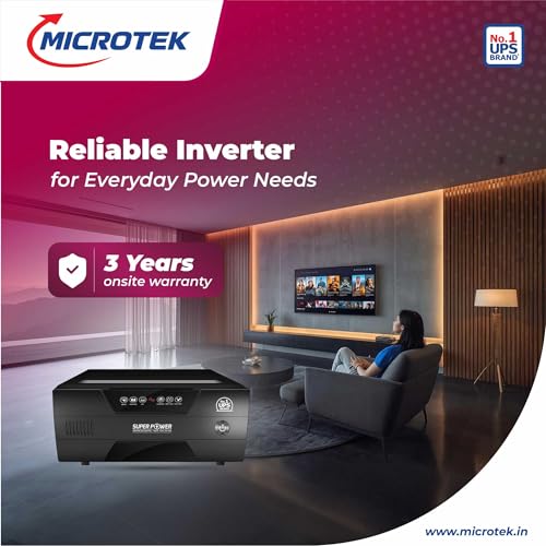 Image of Microtek Combo - Super Power 1100 Advanced Digital Inverter (950VA /780W,12V) with Lithium-Ion Battery 12.8V /100Ah, 1280Wh LiFePO4 | SCT & BMS Technology, Faster Recharge, Longer Life, Compact & Safe