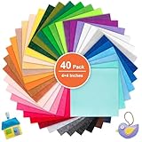 Felt Sheets for Crafts, 40 PCS - 4" x 4" Assorted Colors, 1mm Thick Nonwoven Fabric Squares for DIY Sewing, Patchwork, Quilting, Decorative Projects