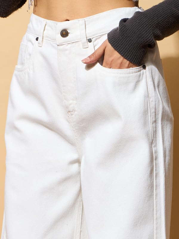 Image of barcino Women White Straight Jeans BAJEAN0672-M66 -L