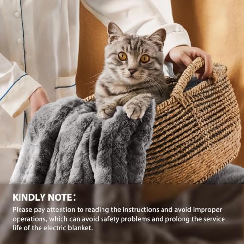 Image of Homemate Electric Heated Heating Blanket King Size 100 inchx90 inch Dual Control | ETL Certified 2 /4 /6 /8H Auto-Off 10 Heat Level Overheat Protection Machine Washable FauxFur Sherpa,Cold Room Cold Sleeper Gift