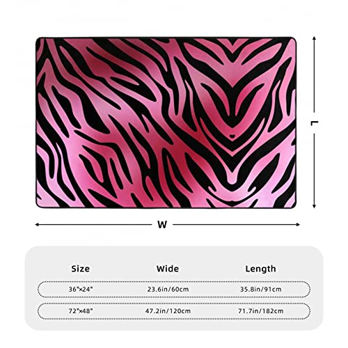 Area Rugs For Living-Room, Zebra Tiger Leopard Pink Printed Bedroom Carpets Non-Slip Floor Mat, Office 72"X48" Rugs #TOP2