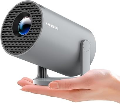 Mini 4K Projector, Smart Projector 5G WiFi 6 BT 5.0, Mini Projector Full HD 1080P Supports 200ANSI 8000L Auto Horizontal Trapezoid Correction (Grey)