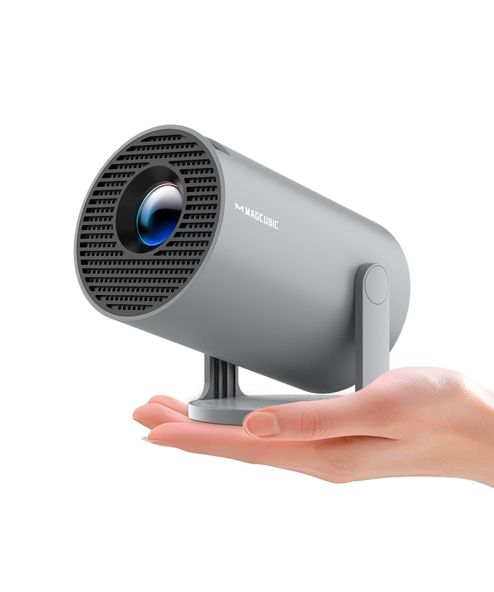 Mini Proiettore 4K Supporta Android 11, Smart Projector 5G WiFi 6 BT 5.0, Mini Proiettore Full HD 1080P Supporta 200ANSI 8000L Auto Orizzontale Trapezoid Correction (Grigio)