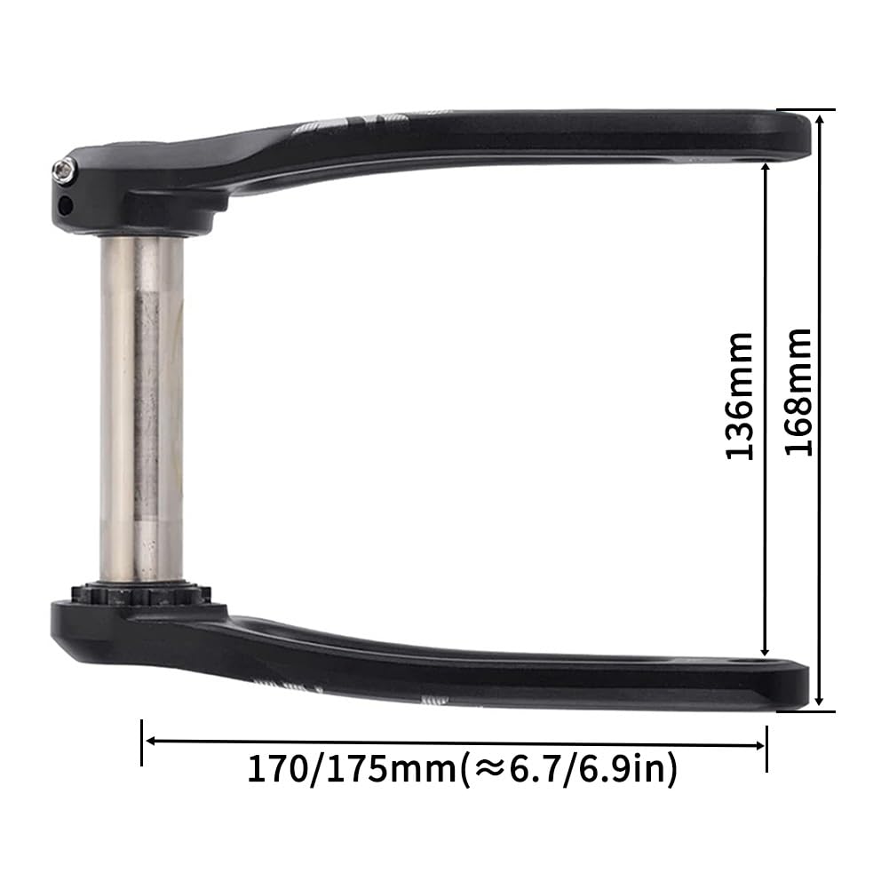 Guarnitura per Mountain Bike 170 175mm con Corona 30/32/34/36/38T Denti Stretti e Larghi, Single Speed, pedivelle Cave Integrate per 9-12 velocità, Nero Opaco