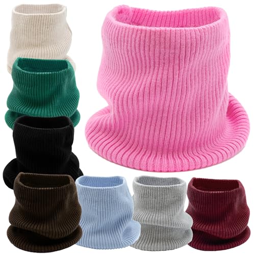 molti Damen Winter Schlauchschal, Loop Schal, Merinowolle, Stirnband oder Nackewärmer, Warm Winter für Damen Schal Halswäremer (Rosa)