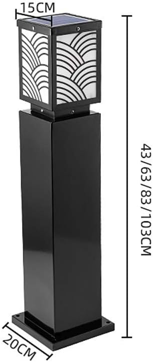 ガーデンポストライト屋外防水LEDソーラーローンランプリモコン付き防雨鉄金属ポストボラードライトピラーランタンパスウェイランドスケー