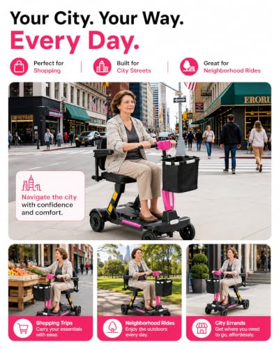Image of Lightweight Folding Mobility Scooter for Adults & Seniors