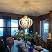 18 Inch Farmhouse Wood Chandelier, 6-Lights Dining Room Light Fixtures Over Table, White Chandelier Light Fixture, Rustic Chandelier for Kitchen Island, Hallway, Foyer