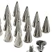 YORANYO 100 Sets Spikes and Studs 12MM Spikes for Clothing Metal Studs Rivets for Leather Punk Spikes Rivets Screw Back Studs and Spikes for Clothing Shoes Belts Bags Hats 15/32 Inch (Silver)