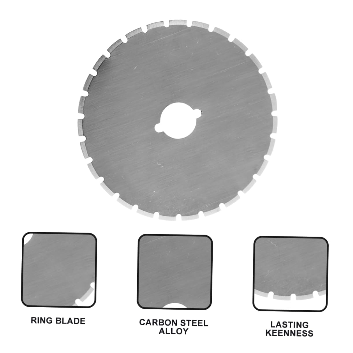 Lame per Taglierina Rotativa 45mm, Set 7 Pezzi con Custodia | 4 Dritte, 1 Dentellata, 2 Ondulate, Acciaio, Ricambio per Tessuto e Pelle, Uso Casa e Ufficio