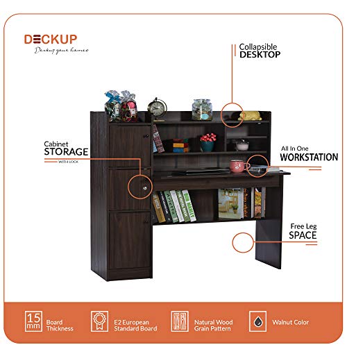 DeckUp Versa Engineered Wood Study Table and Office Desk (Walnut, Matte Finish) - Image 4