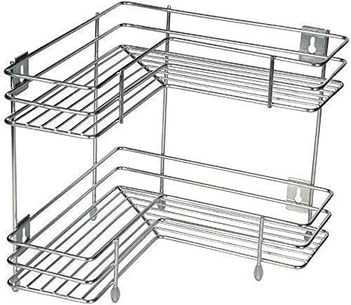 2 Layer Multipurpose Stainless Steel Portable Storage Rack Wro-lavi Kitchen Vegetable Trolley with Wheels for Kitchen Storage