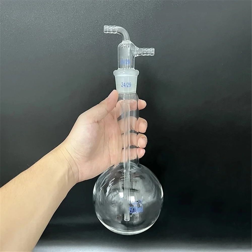 Borosilikatglas-Kühlfalle mit kugelförmigem Mahlmund, 25–100–500 ml, 24/29, Rundboden-Kühlkolben(500mL)
