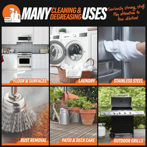 calyptus 50 pure concentrated vinegar  maximum-performance 125x power  technical grade  dilutes easily to 5 acidity 15 cups per gallon  home and outdoor cleaning concentrate  2 gallon