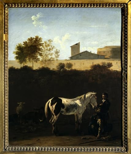 Tableau paysage d'Italie vintage, poster d'art mural de Karel Dujardin en 60x90cm