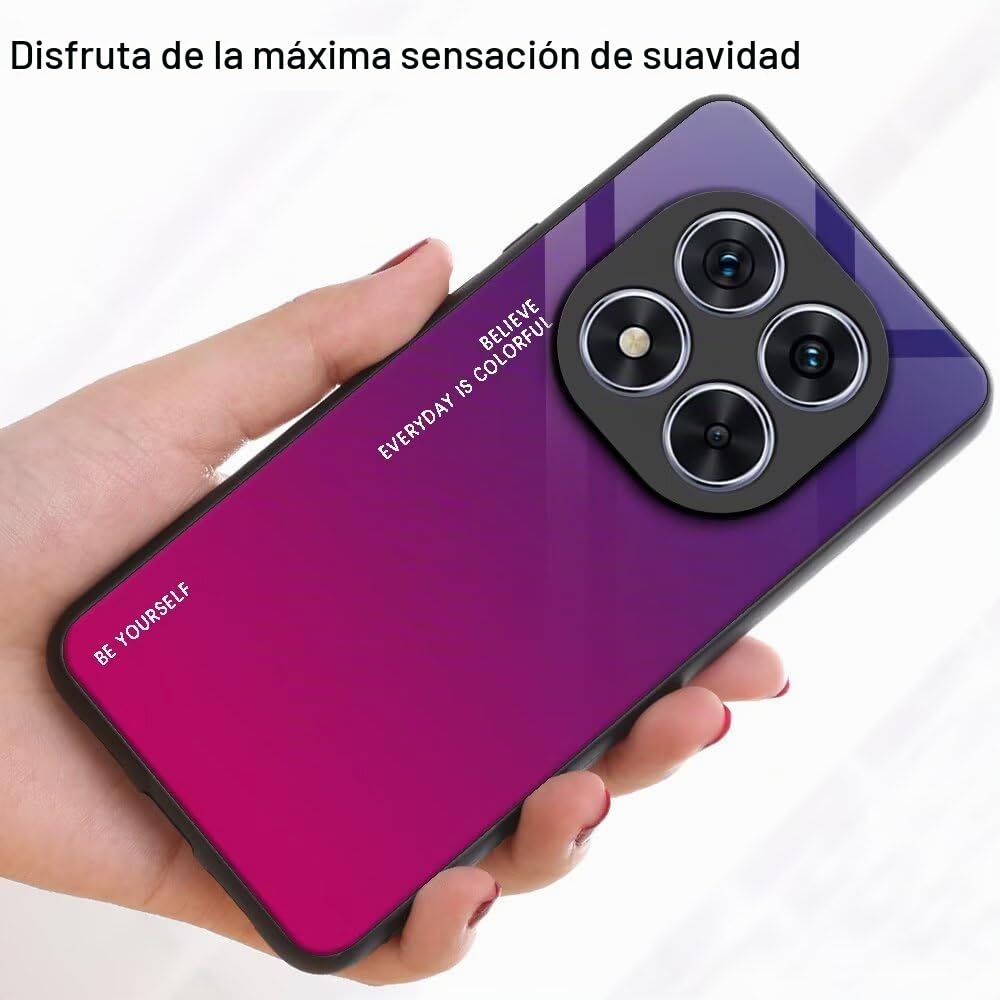 Funda De Vidrio Degradado Para Redmi Note 12 (4G) – Carcasa Anticaídas Y Antiarañazos, Colores Azul Y Morado