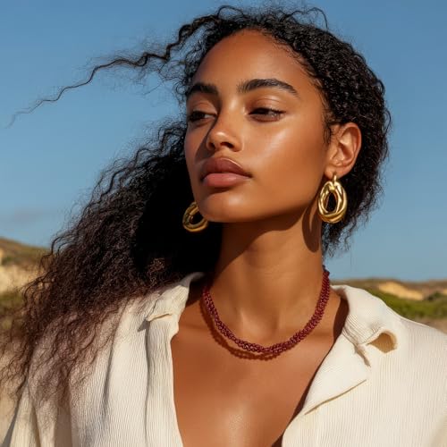 ZANNAH Gemstone Beaded Necklaces for Women - Boho Style Essential Necklace 15" + 3.14" Extender, Cute and Trendy Choker, Natural Stone Handmade Jewelry, Thoughtful Gifts for Women2