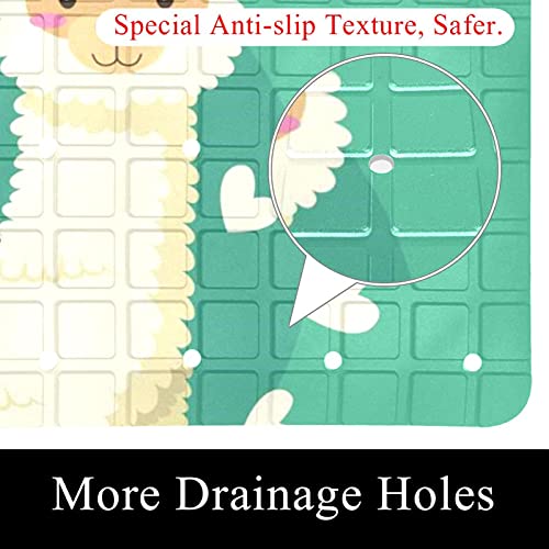Tapis de douche antidérapant lavable en machine avec trous de drainage - 3