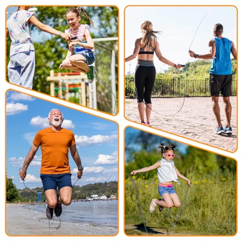 Springseil Erwachsene Fitness - 3 Meter Länge Verstellbare Seilspringen Erwachsene, Rutschfest Jump Rope mit Ergonomisch Schaum Griffe für Fitness & Ausdauer & Seilspringen