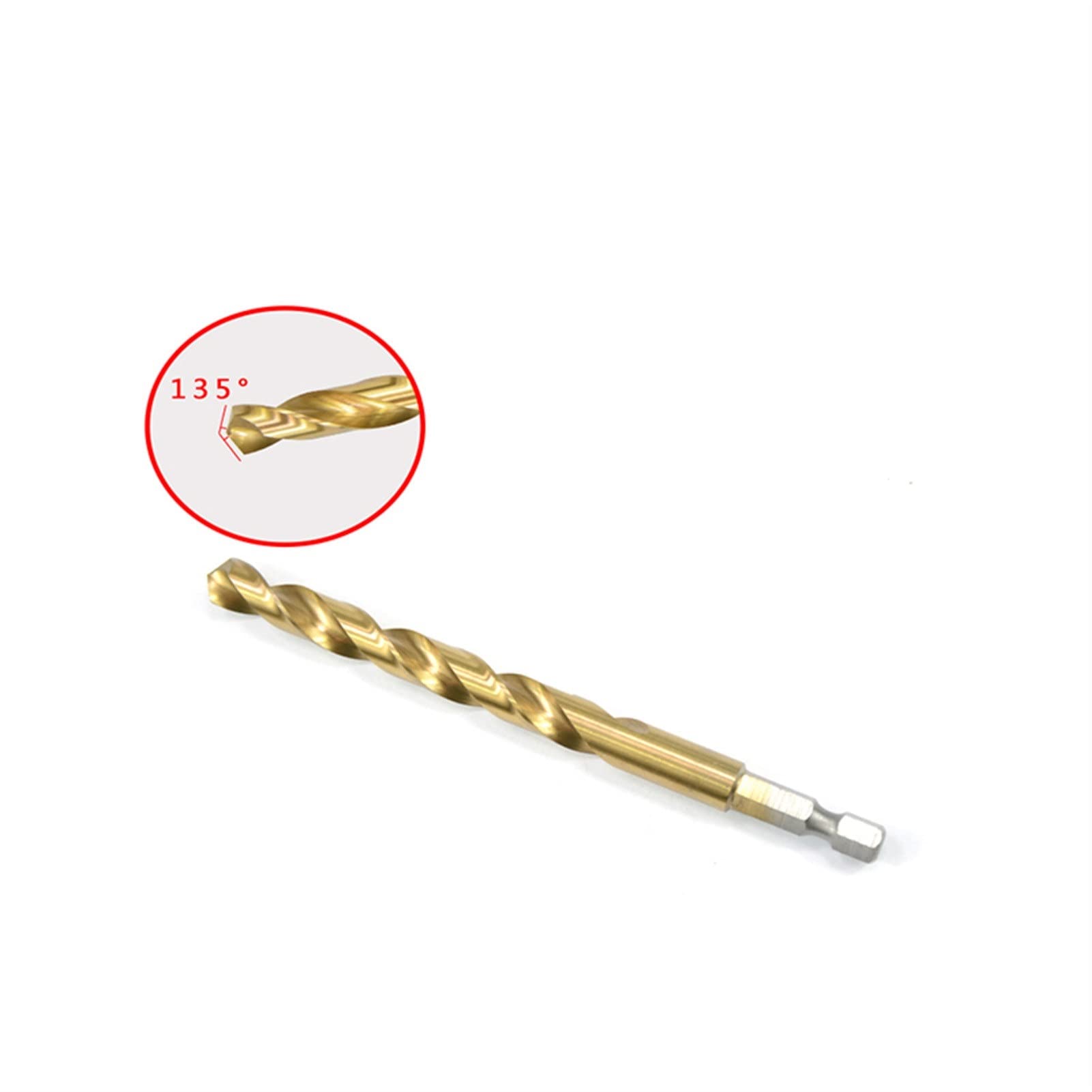 Wiertła 10 szt. 1,5 mm-13 mm Wiertła HSS Tytany powlekane Zmiana skrętu Wiertło do metalu do obróbki drewna (1,5/2/3/4/4,2/5/6/8/10/13 mm) (średnica otworu: 6,5 mm 10 szt.) (6 mm 10 szt.))