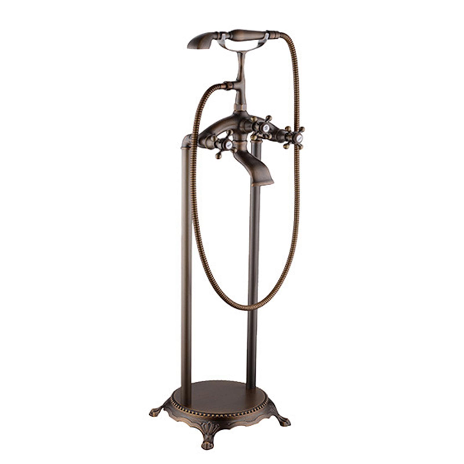 Robinet de baignoire sur pied haut de gamme style rétro et double levier