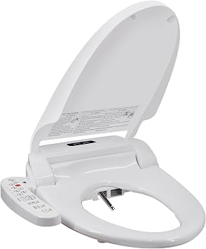 LINKLIFE Bidet Toilet Seat Electric Warm Water Bidet with Warm Air Drying, Heated Seat Bidets with Self-cleaning Nozzle Temperature Adjustable White Round