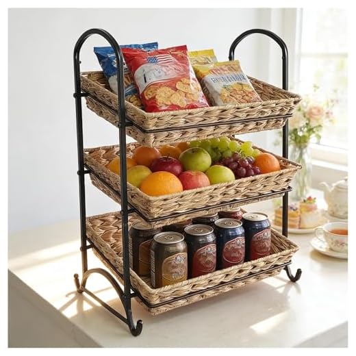 Stackable Candy Display Rack with Rattan